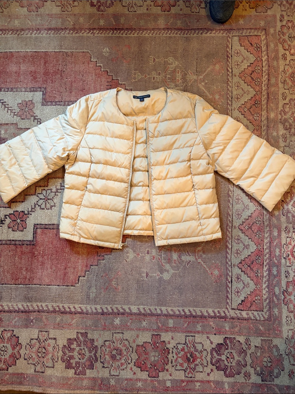 Brooks Brothers Kids Cream Quilted Puffer Jacket